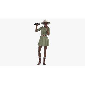 Dark Skin Black Woman Explorer model
